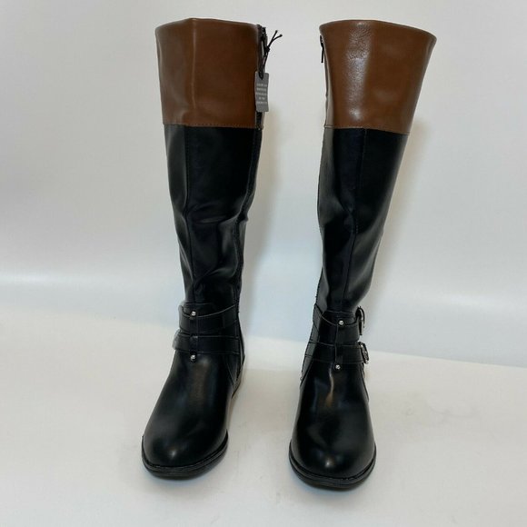 Arizona Women's Denver Block Heel Riding Boots Black/Brown sz 6/6.5/7/7.5/8/11 - Picture 5 of 7